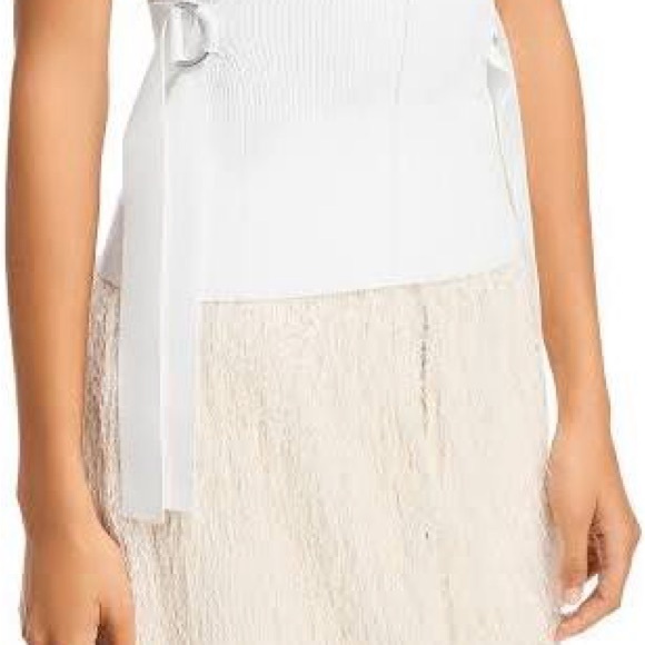 3.1 Phillip Lim Cream Pencil Top with Tie Front and Embellished Details for Work - Picture 3 of 3